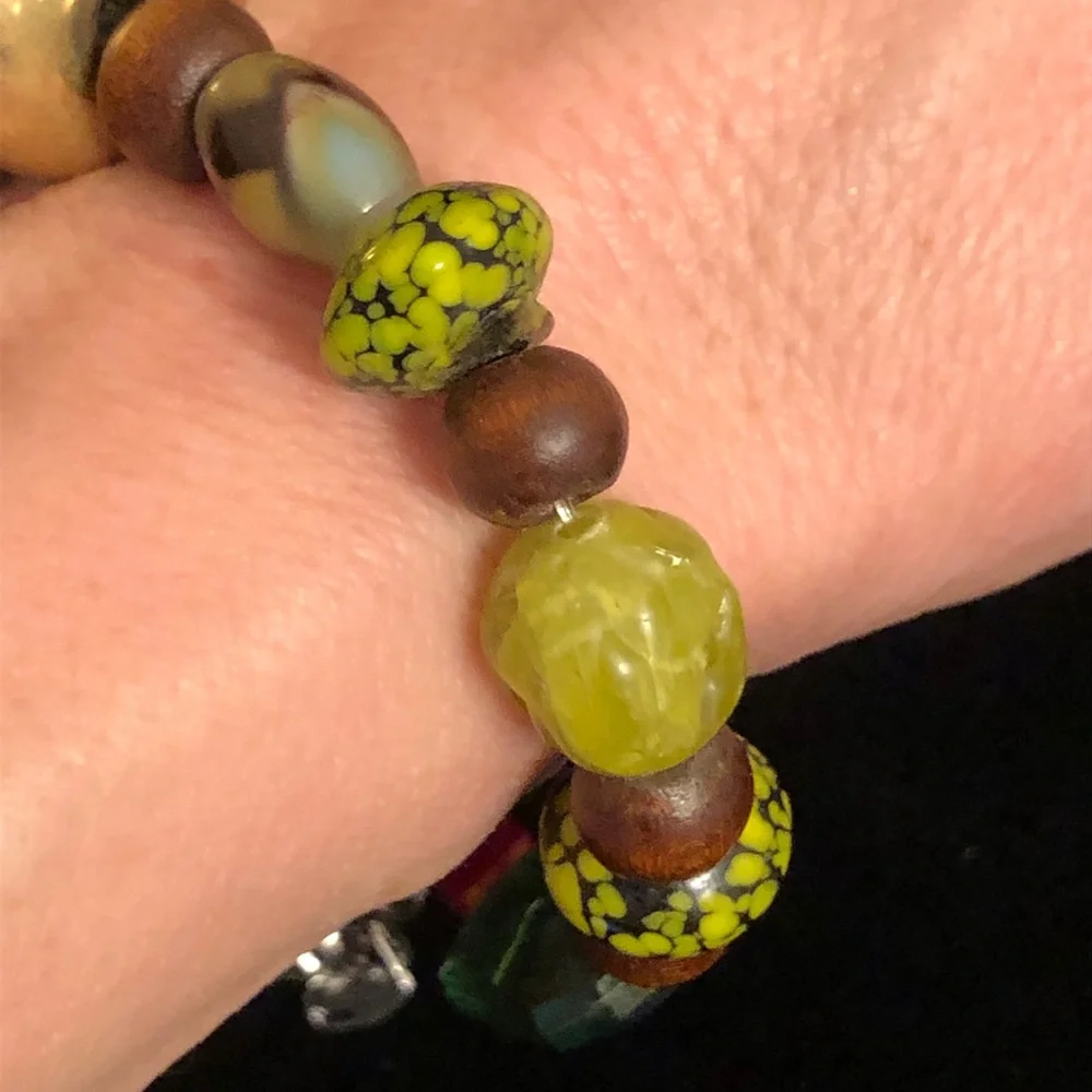 Colorful Beaded Bracelet with Elephant Charm
